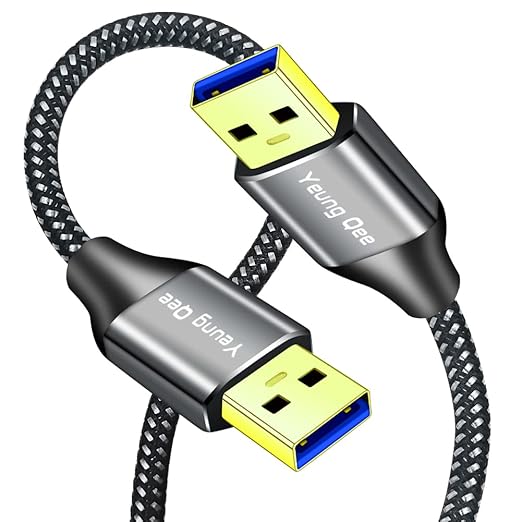 Yeung Qee USB 3.0 A to A Male Cable 6 ft,Super Speed Type A Male to Male Cable USB 3.0 Double End USB Cord for Hard Disk, Cameras,Laptop Cooler, DVD Player and More (6FT/2M)