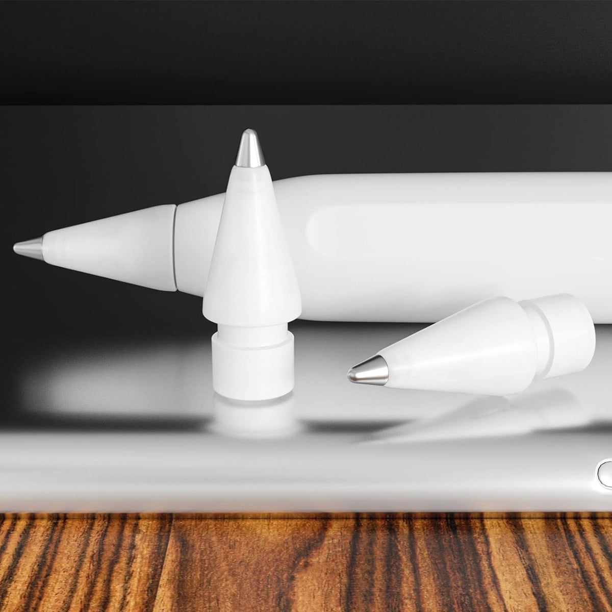 REEYEAR Realistic Fine Point Pencil Tips fits for Apple Pencil 2nd 1st Generation USB-C Version, Fine Tips Paperfeel Ipad Pro Pen 1st 2 Gen Replacement Nibs fits for Artists,Note-takers,White