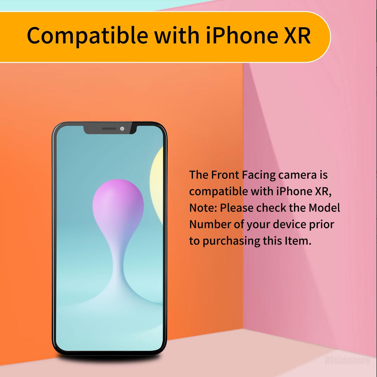 Risidamoy Front Camera Replacement for iPhone XR 7MP Facing Lens Module Flex Cable with Structured Light Receiver Replace Transmitter Sensor Connector