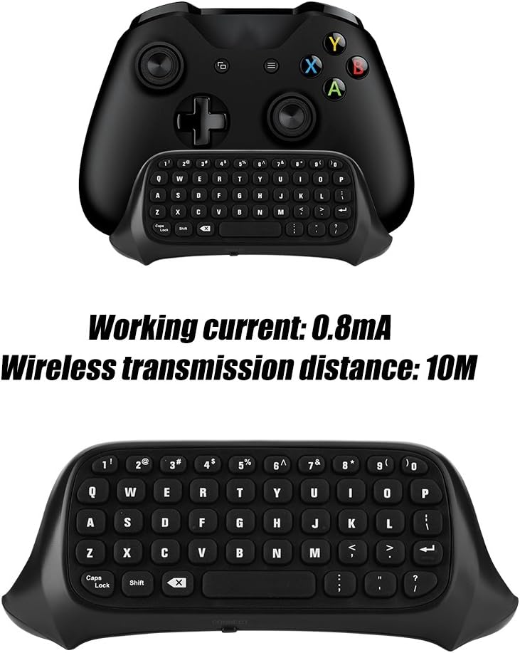 FOSA Chatpad Message Mini Game Keyboard with 2.4G Receiver, Keypad Chat Keyboard with Audio/Headset Jack for Game