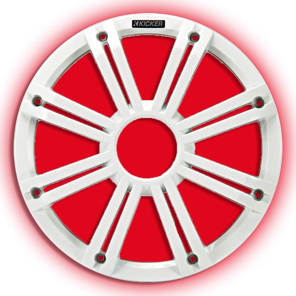 KICKER KMG12 12-Inch (30cm) Grille for KM12 and KMF12 Subwoofer, LED, White