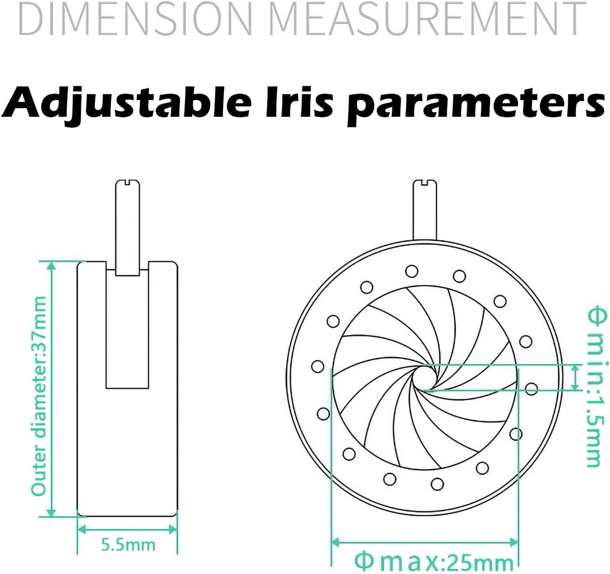 FotoAene Microscope(SK25) Microscope Adjustable Iris Aperture Diaphragm Aperture Adjustable Lens Optical Diaphragm