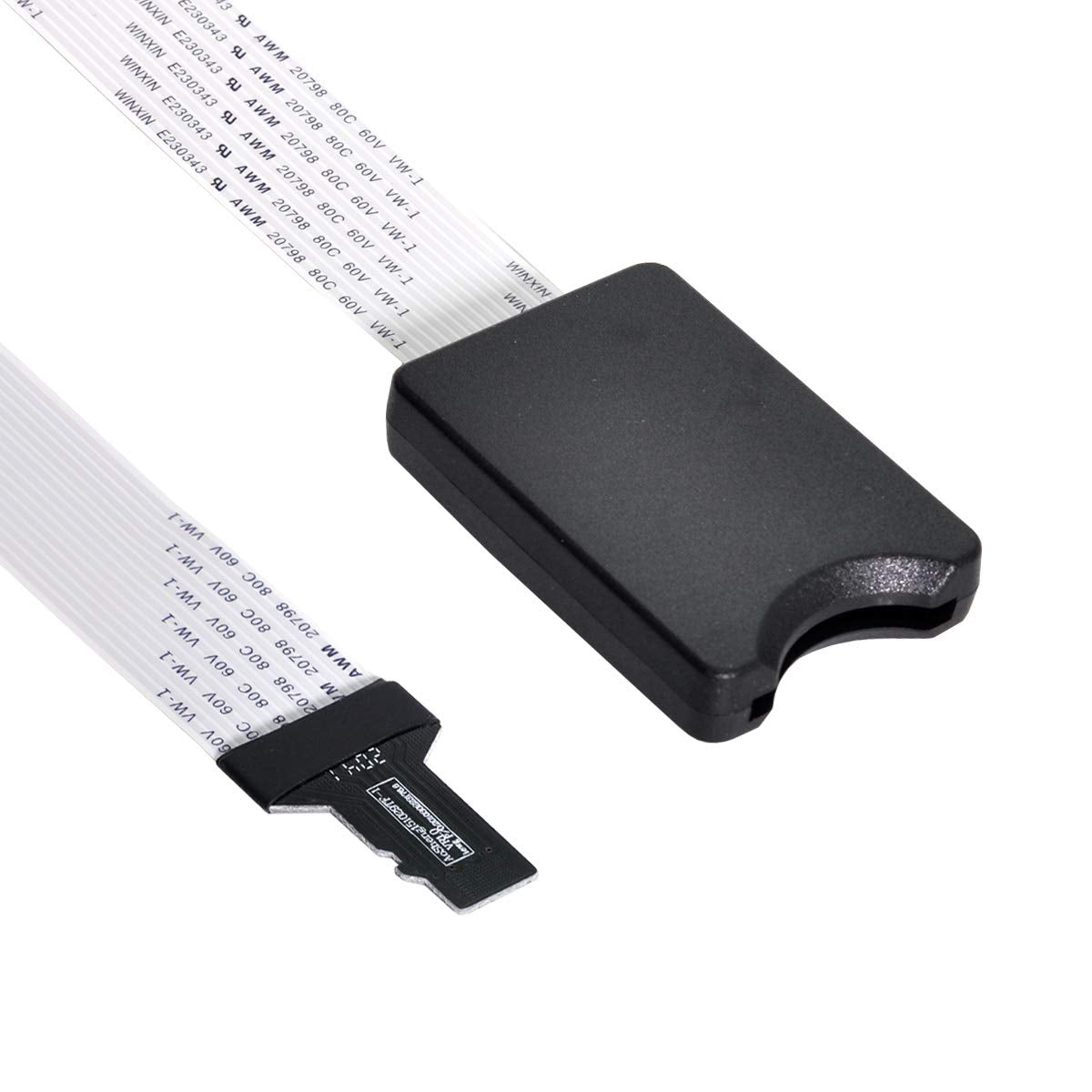 xiwai Micro-SD TF Memory Card Kit, Male to SD Female Extension Soft Flat FPC Cable Extender 25cm