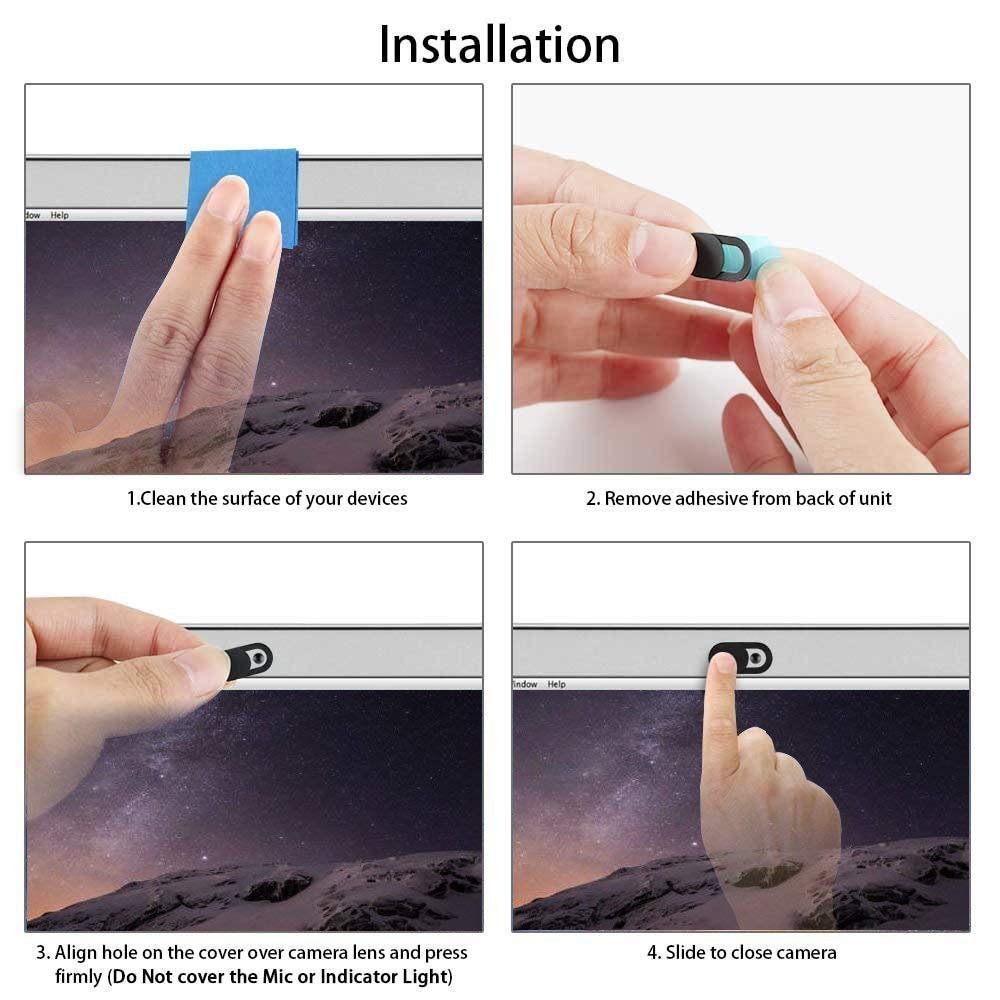 Webcam Cover Slider, Laptop Camera Cover 0.027in Ultra-Thin Fits Smartphones Tablets Macbooks Computers Desktops with Strong Adhensive, Protecting