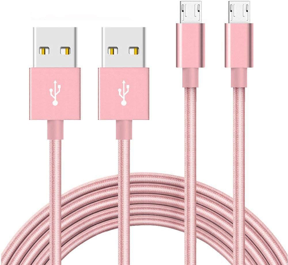 Micro USB Cable Android [2-Pack 10FT], High Speed 2.0 Charger Nylon Braided Cord for Samsung Galaxy, LG, HTC,