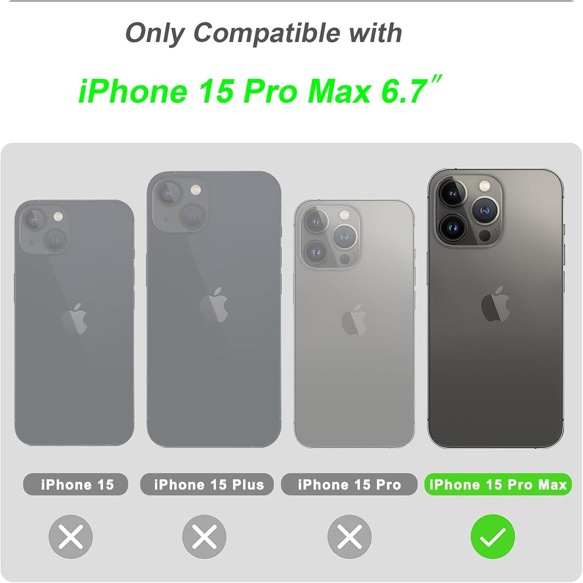 siduater Hand Strap Case for 6.7" iPhone 15 Pro MAX with Kickstand, Adjustable Handle Grip Loop for iPhone 15 Pro Max