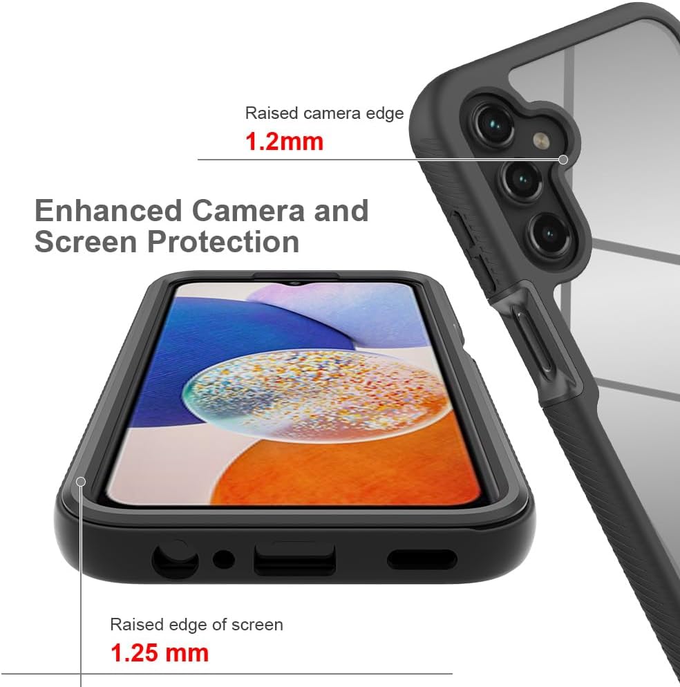 Samsung Galaxy A15 5G Case Cover with Screen Protector, compatible with SM-A156B/DS, SM-A156P/DSN, SM-A156M, SM-A156E -