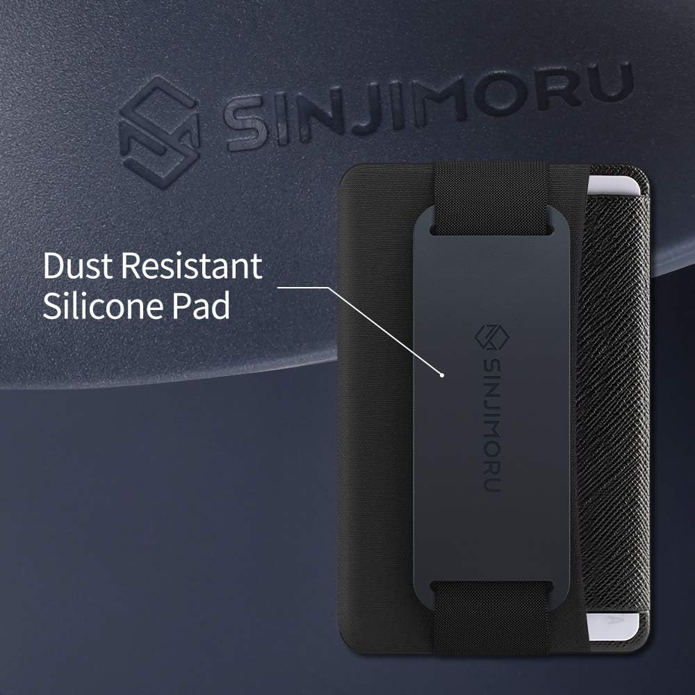 Sinjimoru Phone Grip Card Holder with Kickstand, Secure Stick on Wallet for iPhone - Sinji Pouch B-Grip