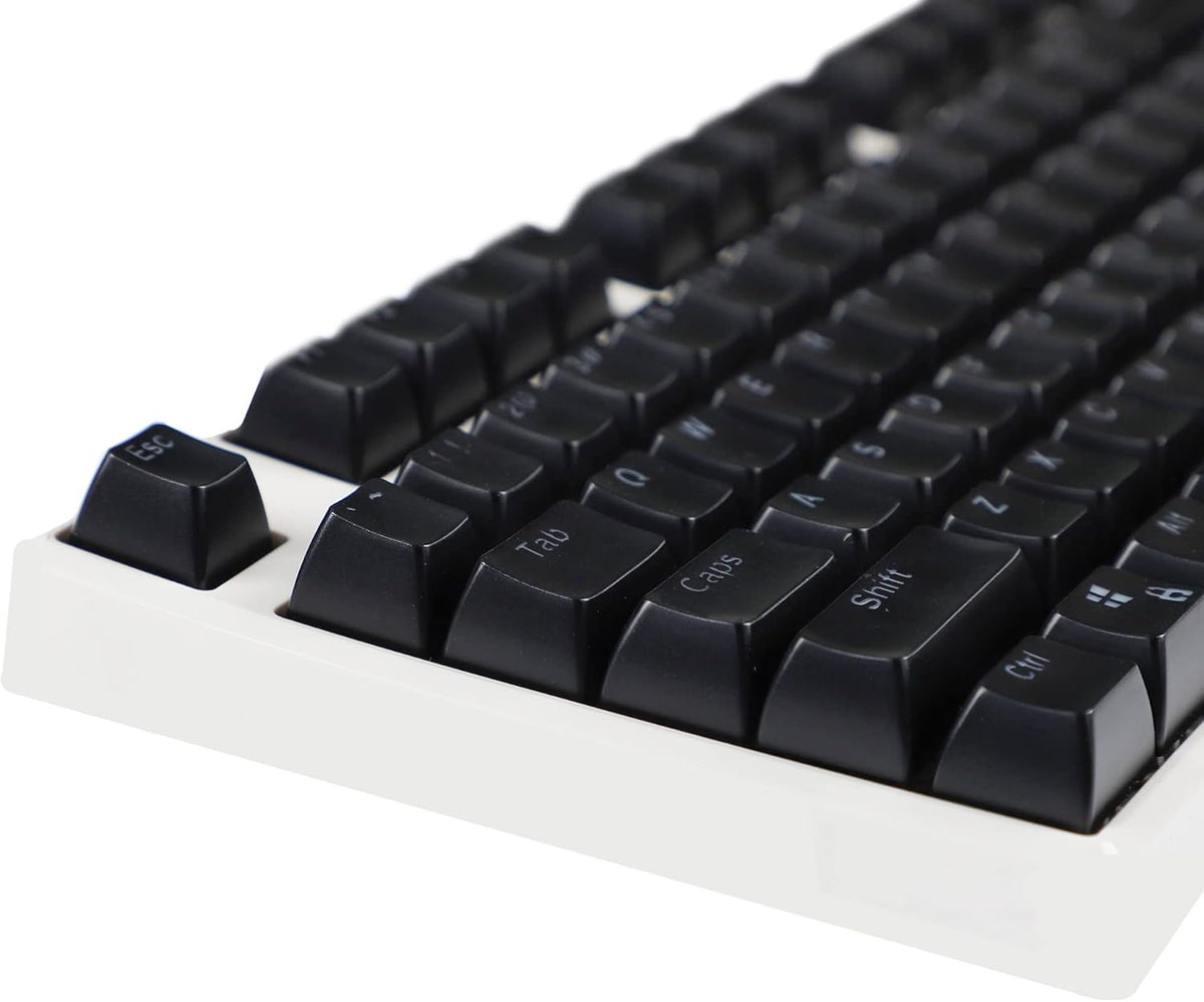 YMDK 104 Key SA Profile ANSI ISO Double Shot Keycaps for Standard MX 104 87 61 Keyboard (Black)