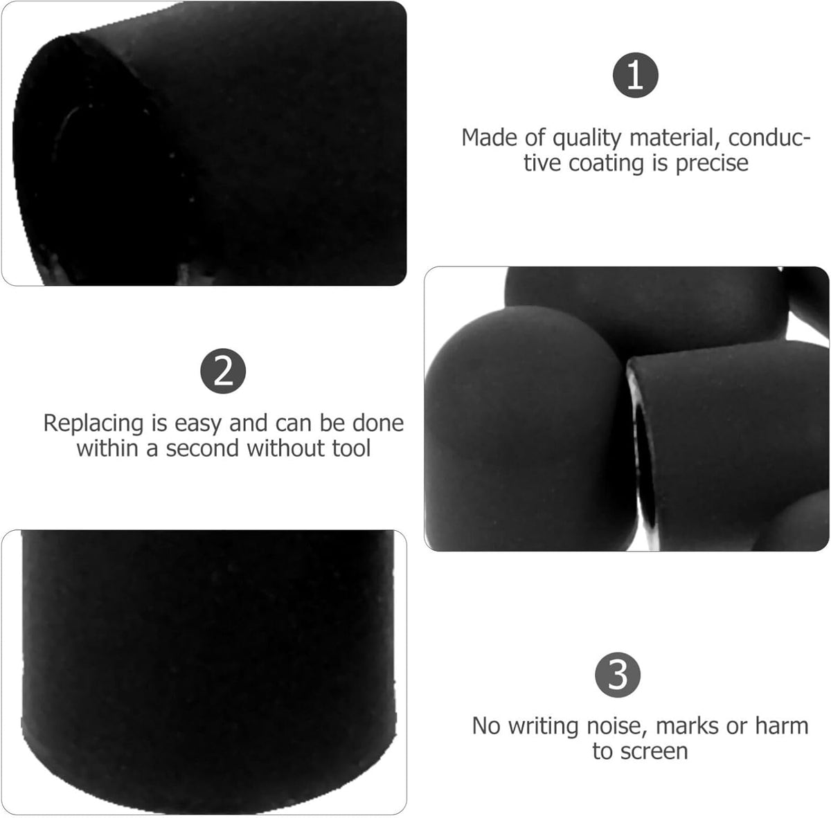 15Pcs Replacement Stylus Tips for No Touch Door Opener Tools - Capacitive Silicone Rubber Stylus Tips
