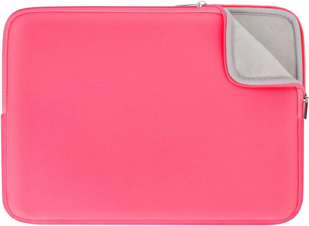 RAINYEAR 16 Inch Laptop Sleeve Protective Soft Case Padded Zipper Cover Specially Compatible with 16" MacBook Pro/Max M1 M2 M3 M4 A2141 A2485 A2780 A2991 A3403 A3186 (Bright Pink, Upgraded Version)