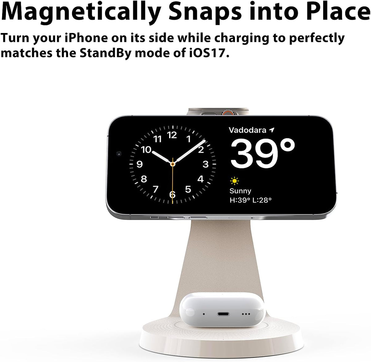 3 in 1 Charging Station for Apple Devices,Mag-Safe Charger Stand Fast Charging,Wireless Charger for iPhone 16/15/14/13/12 Series,& AirPods,& iWatch(USB Charger Included)