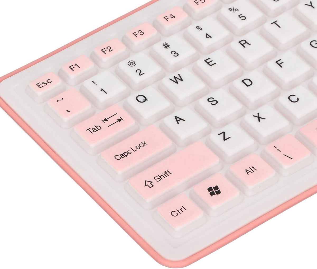 Foldable Silicone Keyboard, 103 Keys Wired Bluetooth Waterproof Rollup Keyboard, Mute Flexible Soft Rubber for PC