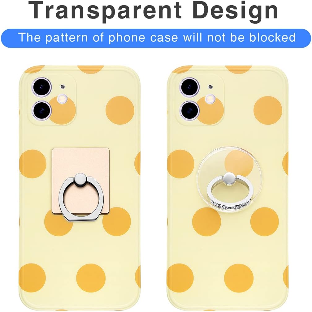 Transparent Cell Phone Ring Stand Holder - Finger Grip Loop in Black, Silver, Gold, Rose Gold (Round)