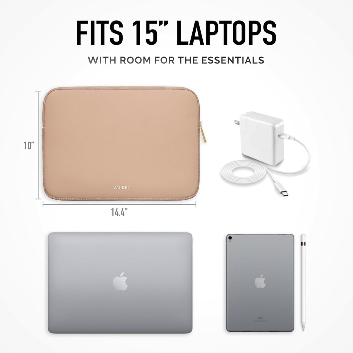 Vandel Slim MacBook Air 15 Inch Laptop Sleeve, 15 inch Laptop Case, Protective MacBook Pro Case, Dell XPS 15 Cover, Surface, Mac Book Air Pouch, Computer Carrying Bag
