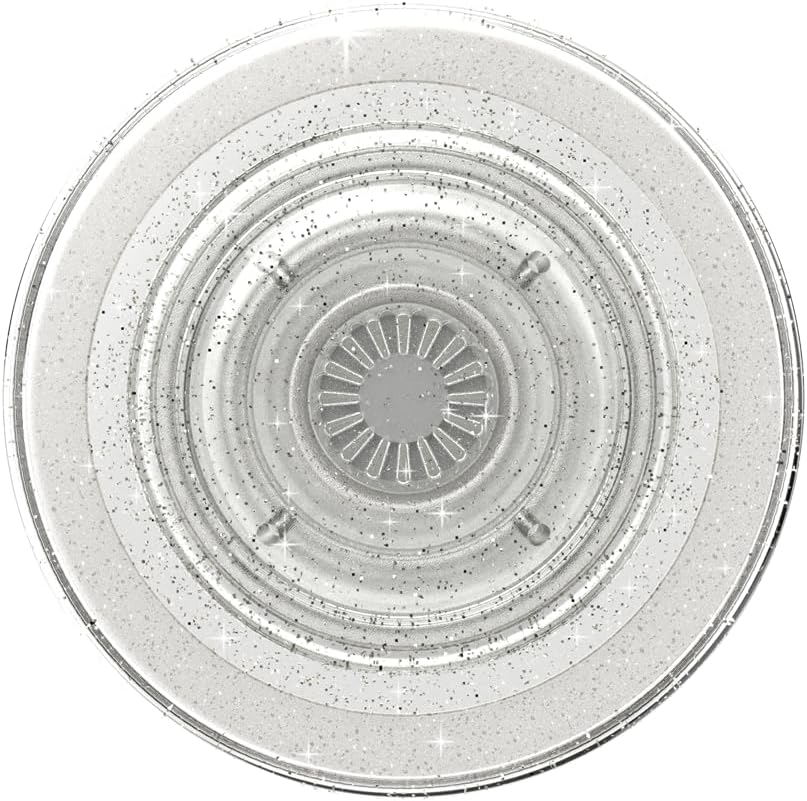 PopSockets Round Phone Grip Compatible with MagSafe, Adapter Ring Included - Clear Glitter, Wireless Charging Compatible