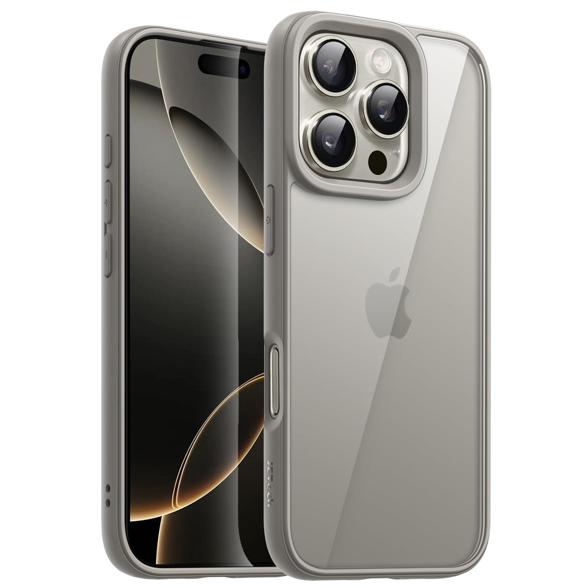 Jetech Case For Iphone 16 Pro 6.3-Inch, Shockproof Phone Bumper Cover, Solid Color Matte Tpu Frame, Anti-Scratch Clear Back (Nat