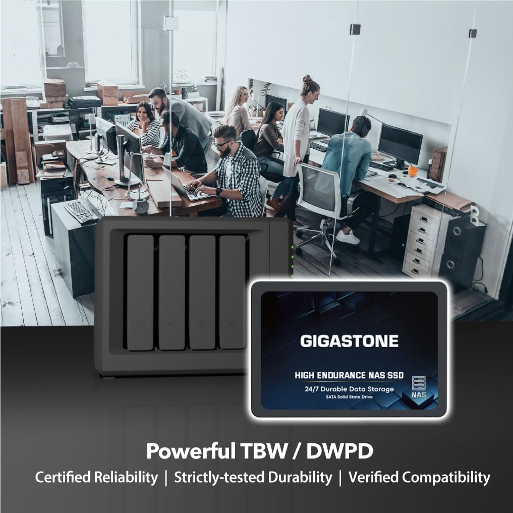 Gigastone 1TB NAS SSD Drive (12-Pack) 24/7 Durable TLC High Endurance RAID Data Storage Network Attached Storage 2.5" SATA Internal Solid State Hard Drives