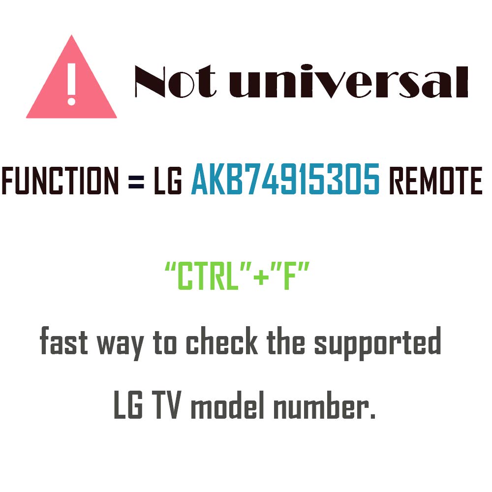 AKB74915305 Replacement TV Remote for LG TV 49UH6030 43UH6100 43UH6030 49UH6100 49UH6090 55UH6090 43UH6500 49UH6500 50UH5530 55UH6150 50UH5500