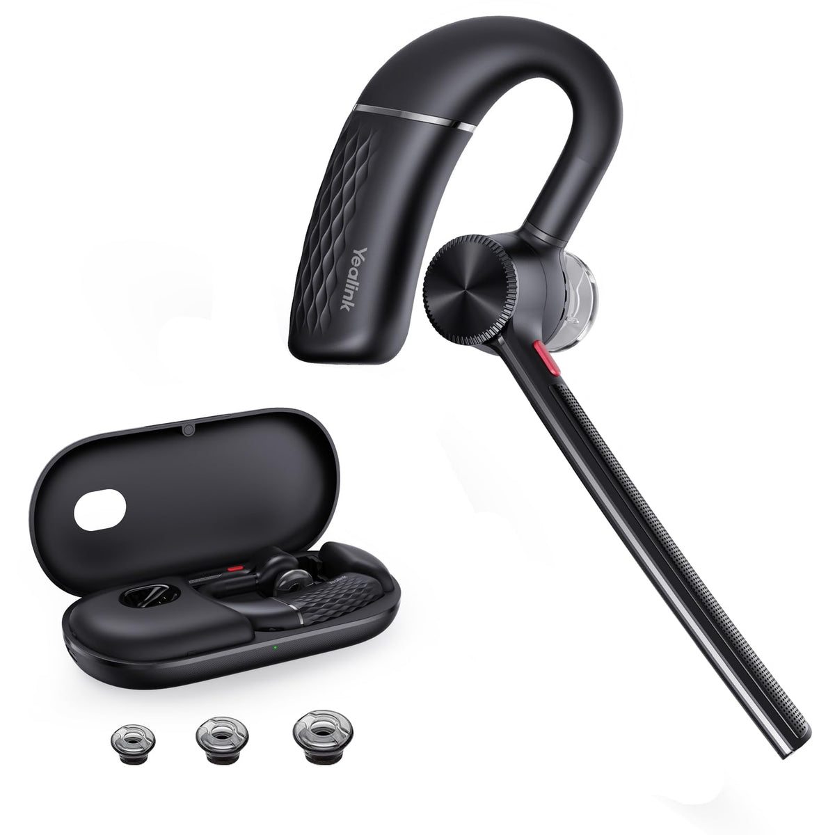 Yealink Bluetooth Headset BH71,Wireless Bluetooth Earpiece with 4 Noise Canceling Microphones,Teams&Zoom Certified,Mute Function,Connect to Cell
