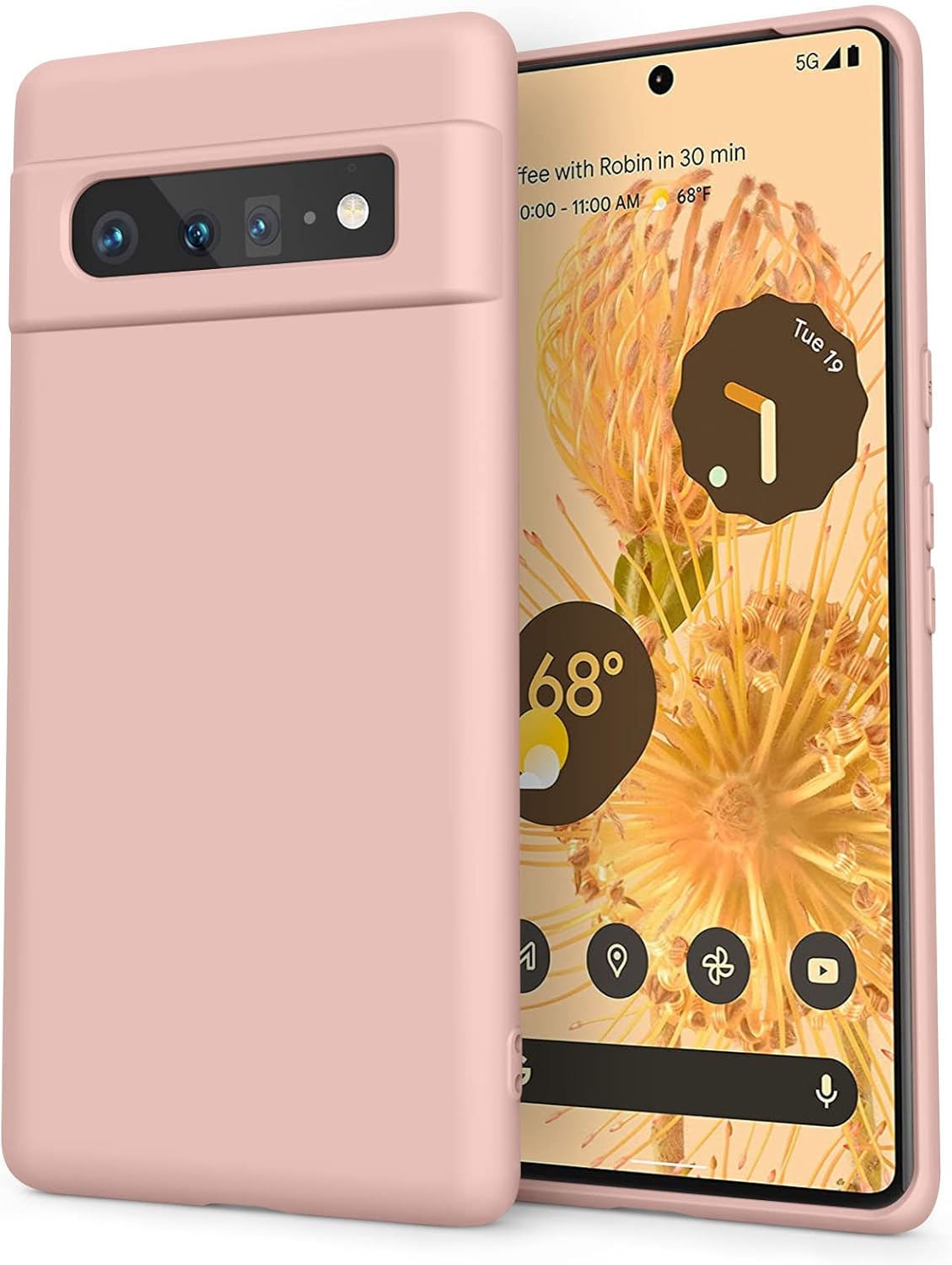 Amzpas TPU Case for Google Pixel 6 Pro, Durable Shockproof Phone Cover, Soft Anti-Scratch for Women Men