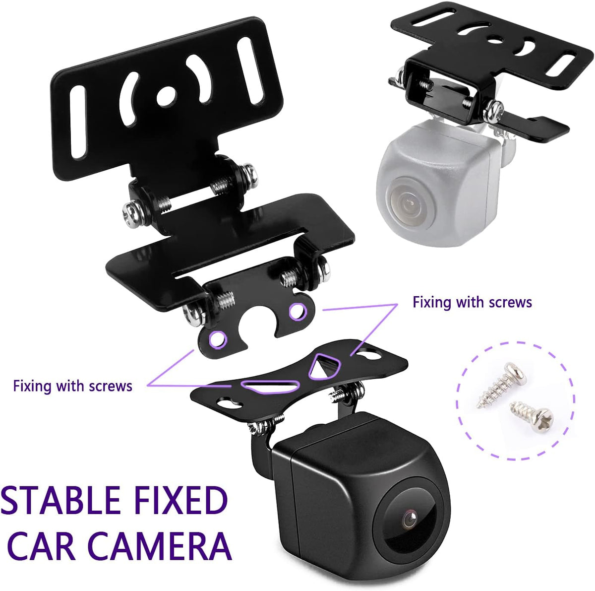 IHOTDER Universal Dash Cam Mount Bracket for Rear Camera Holder Rear Window Bracket Compatible with Most Car Rear