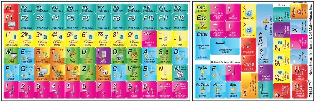 MAKEMUSIC Finale Keyboard Stickers for Desktop, Laptop, or Notebook