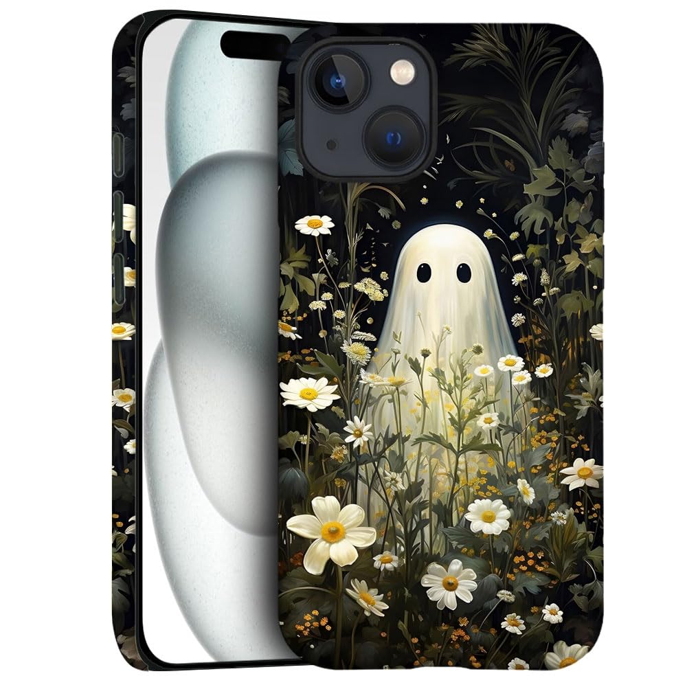 Case For Iphone 15 - Slim Fit Anti-Scratch Phone Case For Girl Women - Floral Ghost Flower Pastel Goth (Frosted)
