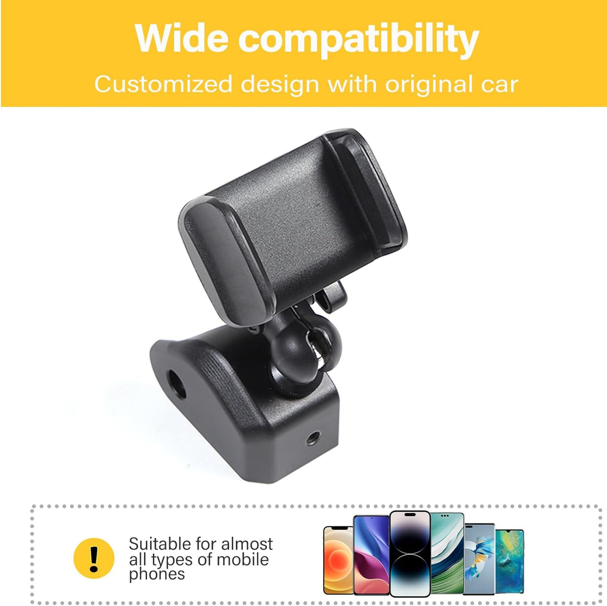 Car Phone Holder Aluminum Alloy for Land Rover Defender 90 110 130 2020-2024 Models, Left Side Mounting