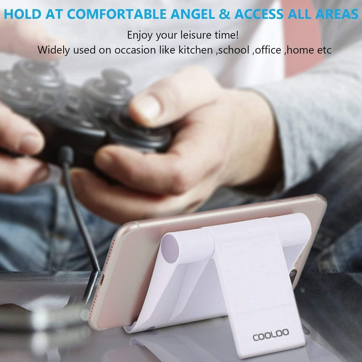 COOLOO Multi-Angle Cell Phone Stand ?2 Pack? Universal Holder for Smartphones and Tablets (6-11"), e-Reader, Compatible