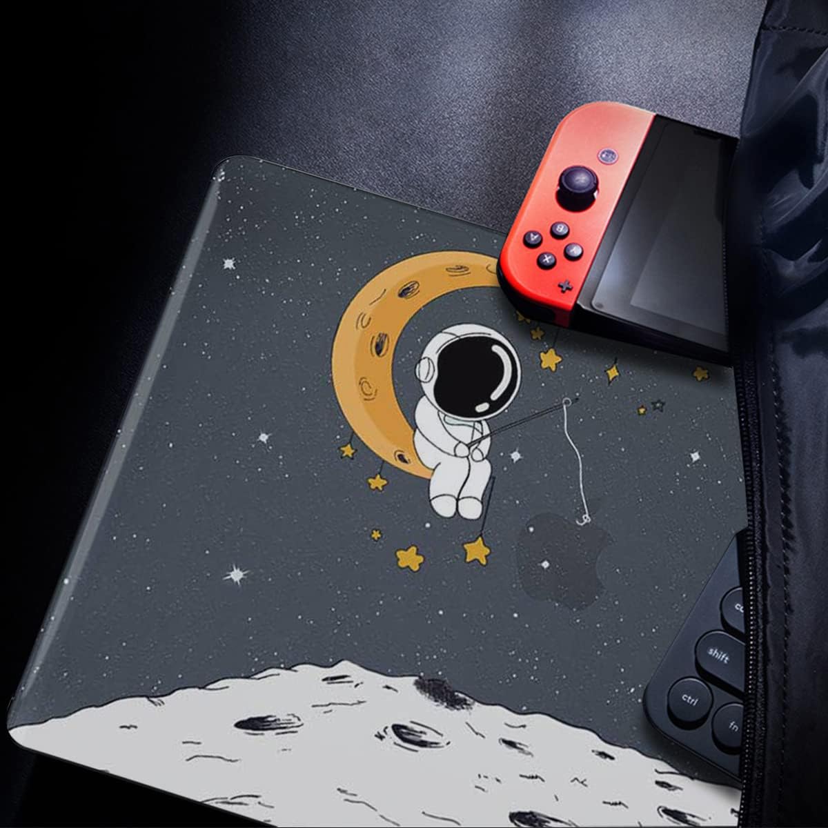 for MacBook Pro 13 inch Case M2 2022 2021 2020 Release A2338 M1 A2289 A2251 with Touch Bar & Touch ID, Astronaut Moon Glitter Black Plastic Hard Laptop Cover Keyboard Skin Screen Protector