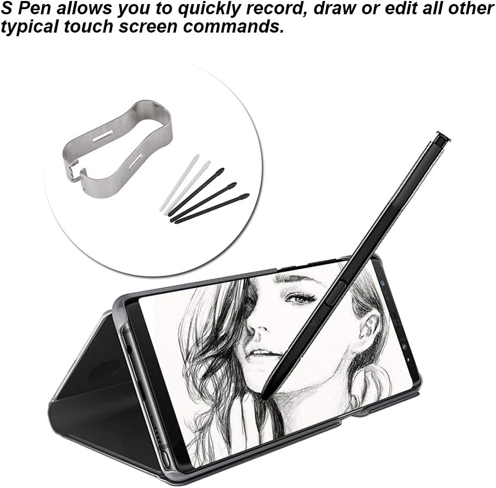 ASHATA Touch Stylus Tool, Replacement Tips Nibs for Galaxy Note8/9, Tab S3/4 - Black