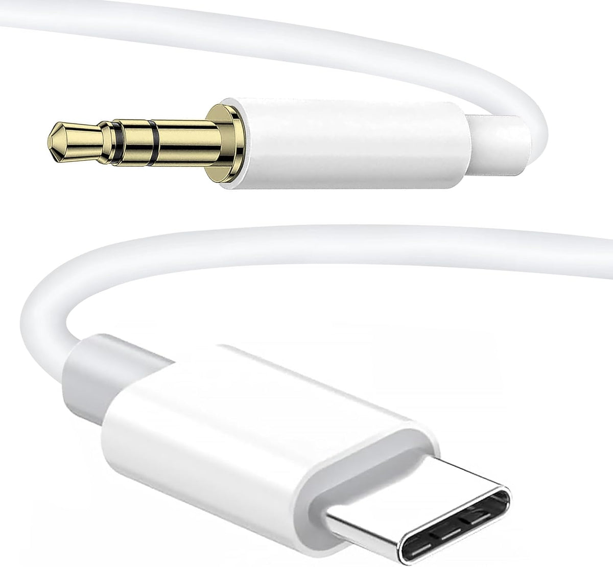 AUX to USB C, USB Type C to 3.5mm Audio Aux Headphone Jack Cable for iPhone 15 Pro Max, 3.3ft White