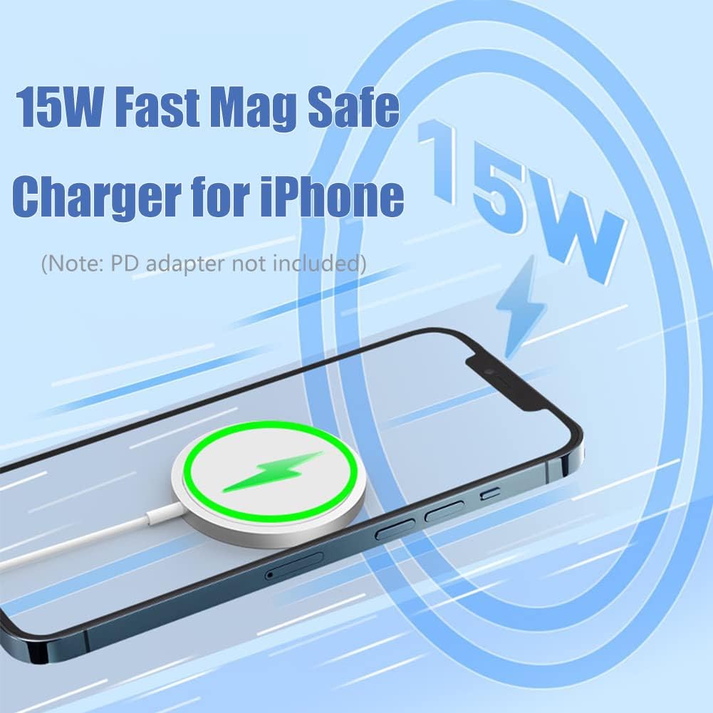 15W Wireless Charging Pad for iPhone 13/12 Series, iOS Earbuds Pro, Wireless Charging Station Mat (White)