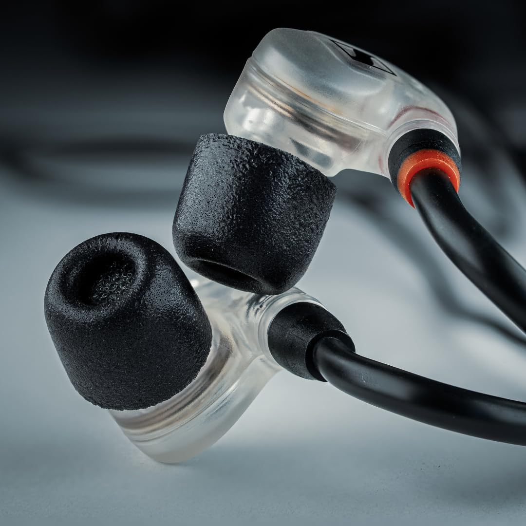 Comply 500 Core Series | Memory Foam Replacement IEM Ear Tips for KZ, Moondrop, FiiO Sennheiser & More | Superior Noise Isolation, Ultimate Comfort, Secure Fit | Black, Medium (3 Pairs)