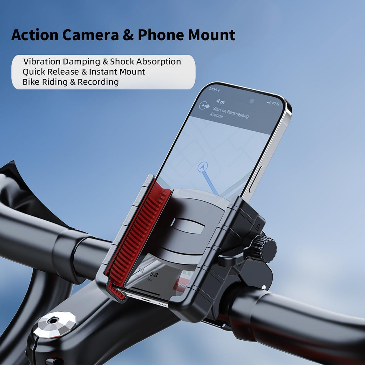 Bike Phone Holder - Motorcycle Phone Mount,Bike Phone Mount,Motorcycle Phone Holder for iPhone 16 Pro Max/Plus,15,14,13 More 4.7-6.8" Phones