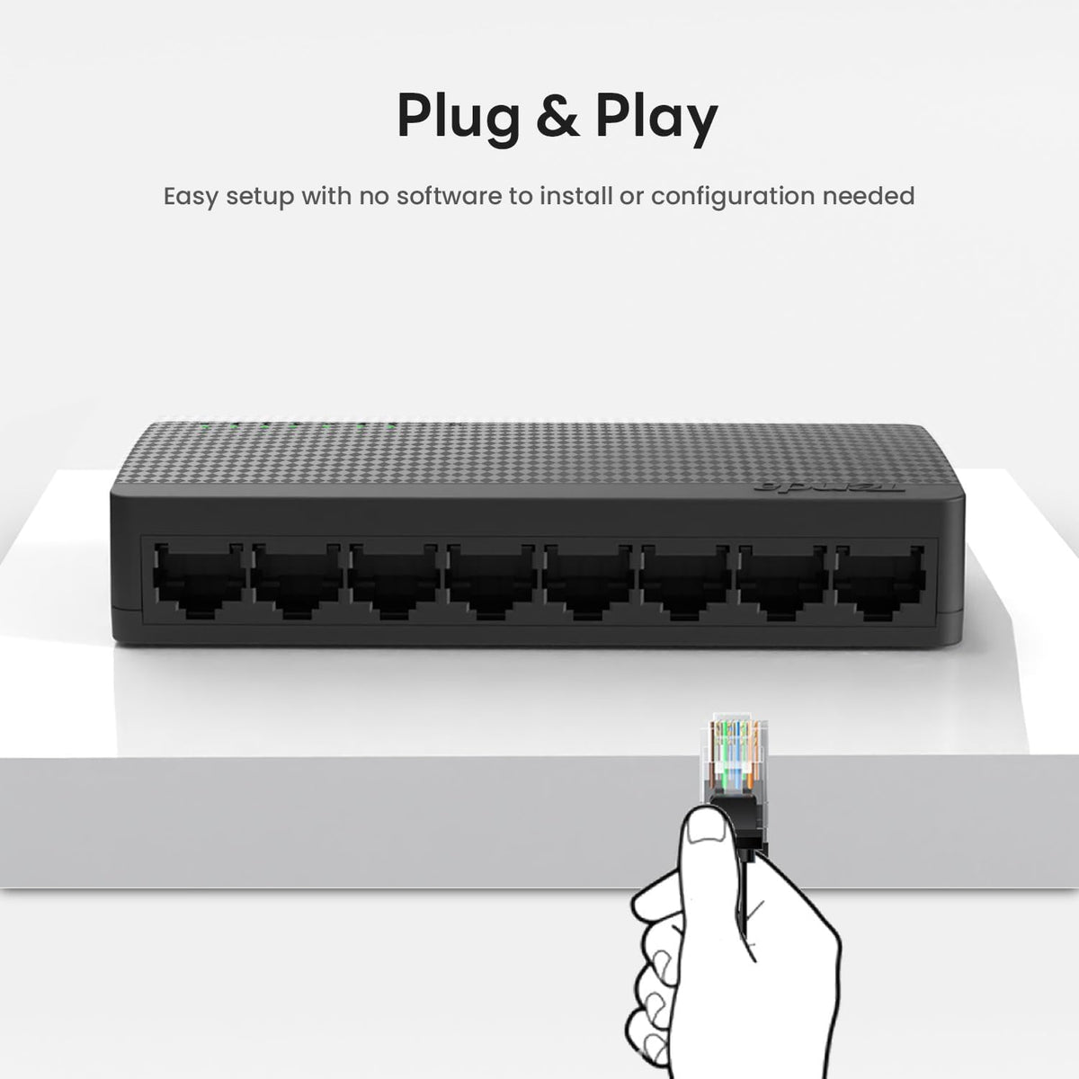 Tenda SG108, 8 Port Gigabit Switch, Unmanaged Home Ethernet Switch, Office Ethernet Splitter, Plug & Play, Plastic Case, Desktop/ Wall-Mount, Fanless Quiet, Limited Lifetime Protection