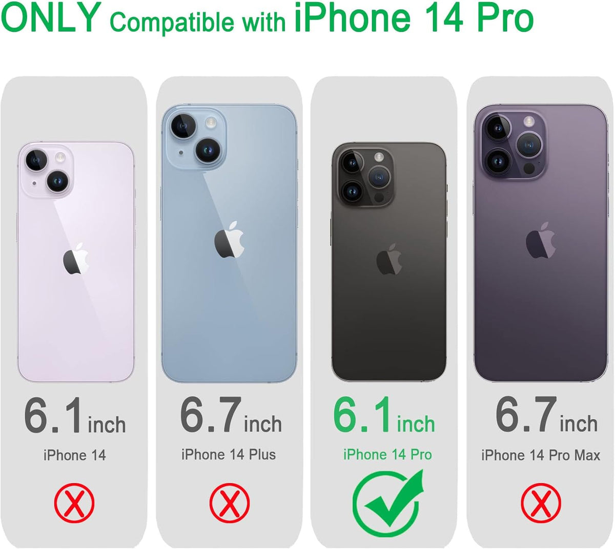 JJGoo Compatible with iPhone 14 Pro Case, Clear Soft Shockproof Protective Slim Thin Bumper Cover Transparent,