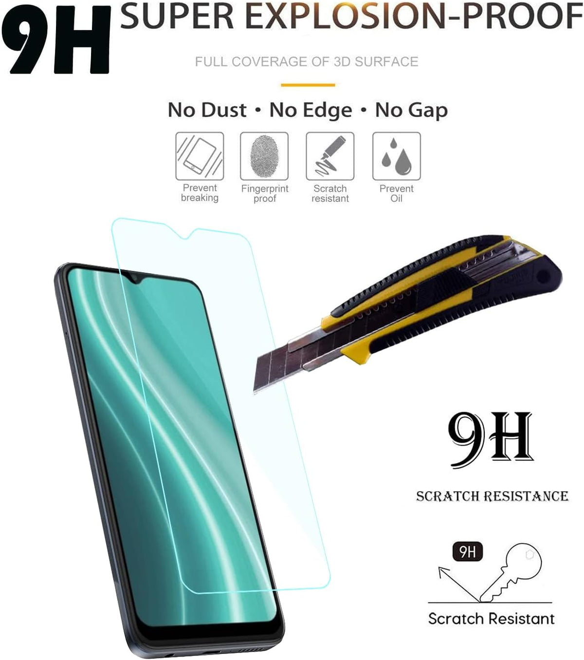 [4-Pack] Sky Devices Elite B63 Tempered Glass Screen Protector, 9H HD Clear, Anti-Fingerprint, Case Friendly, No Bubble