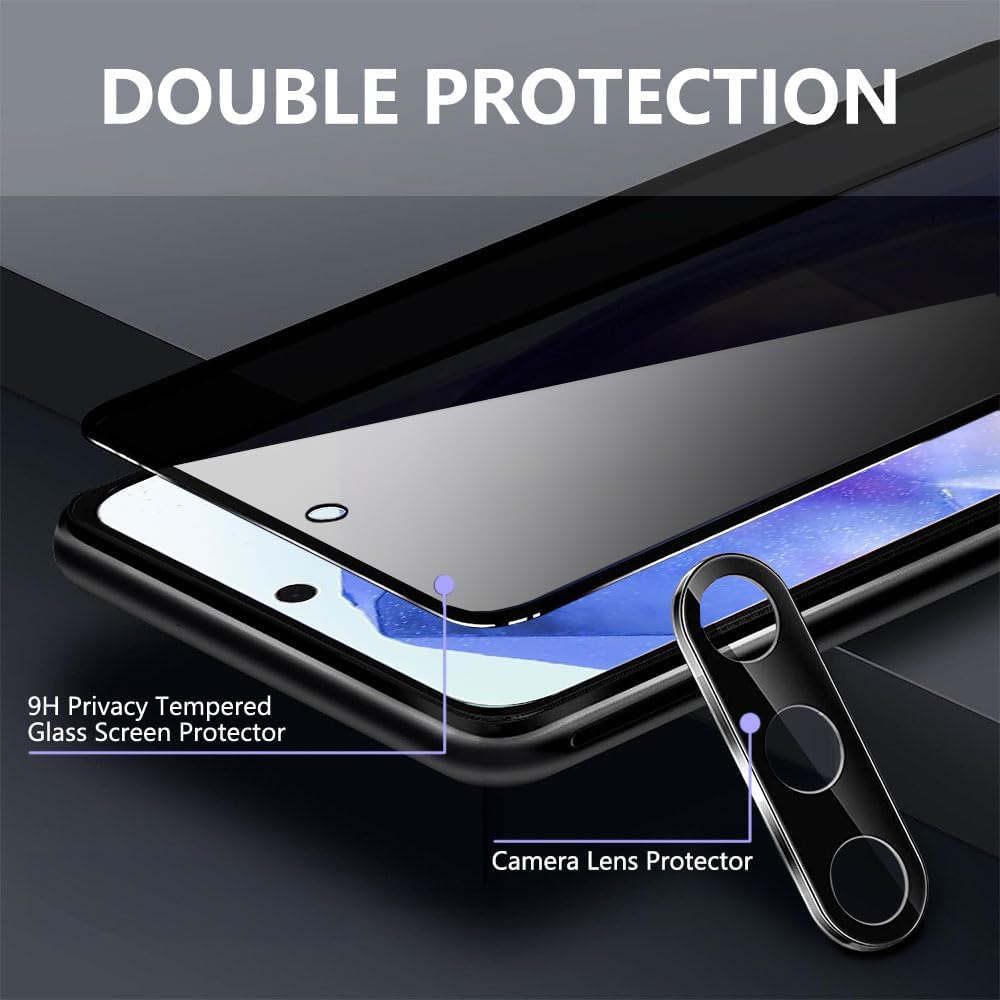 Samsung Galaxy A35 5G Privacy Screen Protector with Camera Lens Protector [2+2 Pack], 9H Hardness, Anti-Scratch,