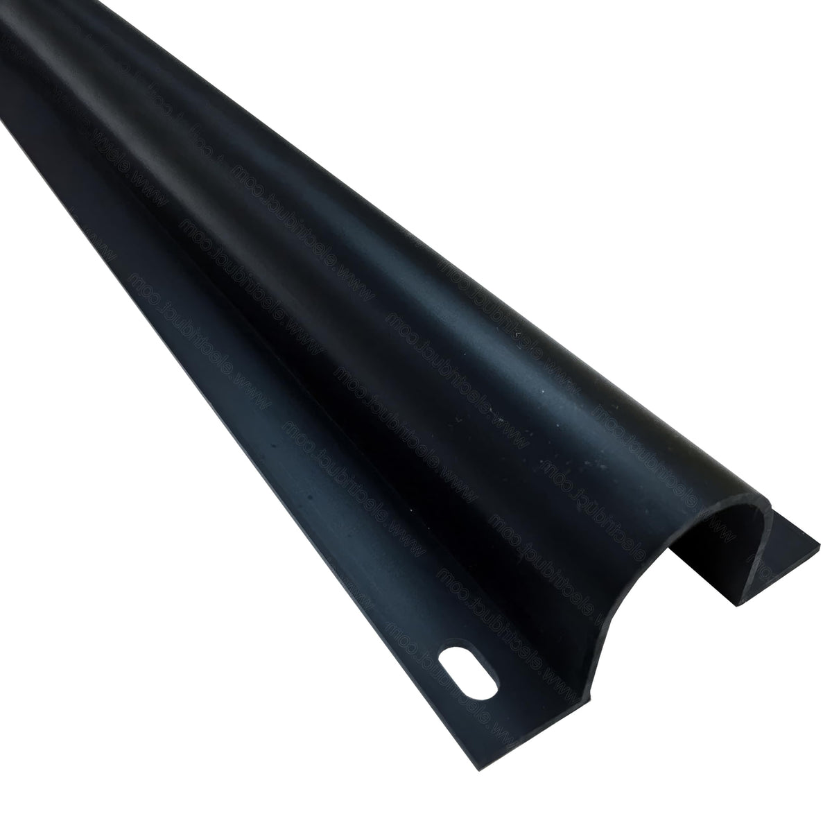 Electriduct 1/2 Plastic Flanged Wire Guard Cable Raceway - 58 Inch Stick - Black