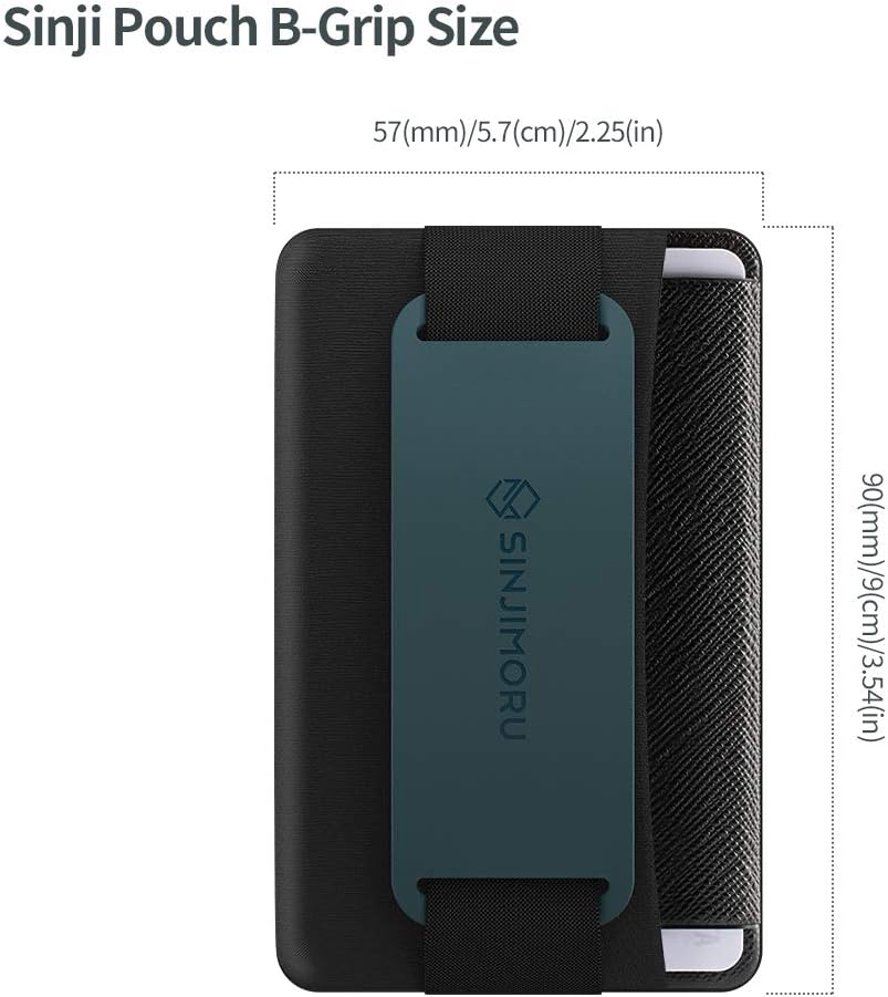 Sinjimoru Phone Grip Card Holder with Kickstand, Secure Stick on Wallet for iPhone - Sinji Pouch B-Grip
