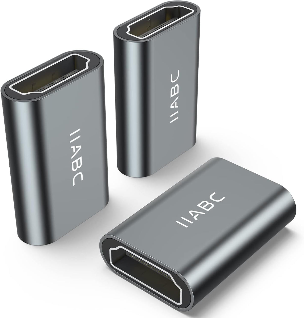 IIABC 3 Pack 3D 4K@60Hz 5/4/3 HDMI Coupler Female to Female HDMI Adapter Aluminum Alloy Extension Cable Connector