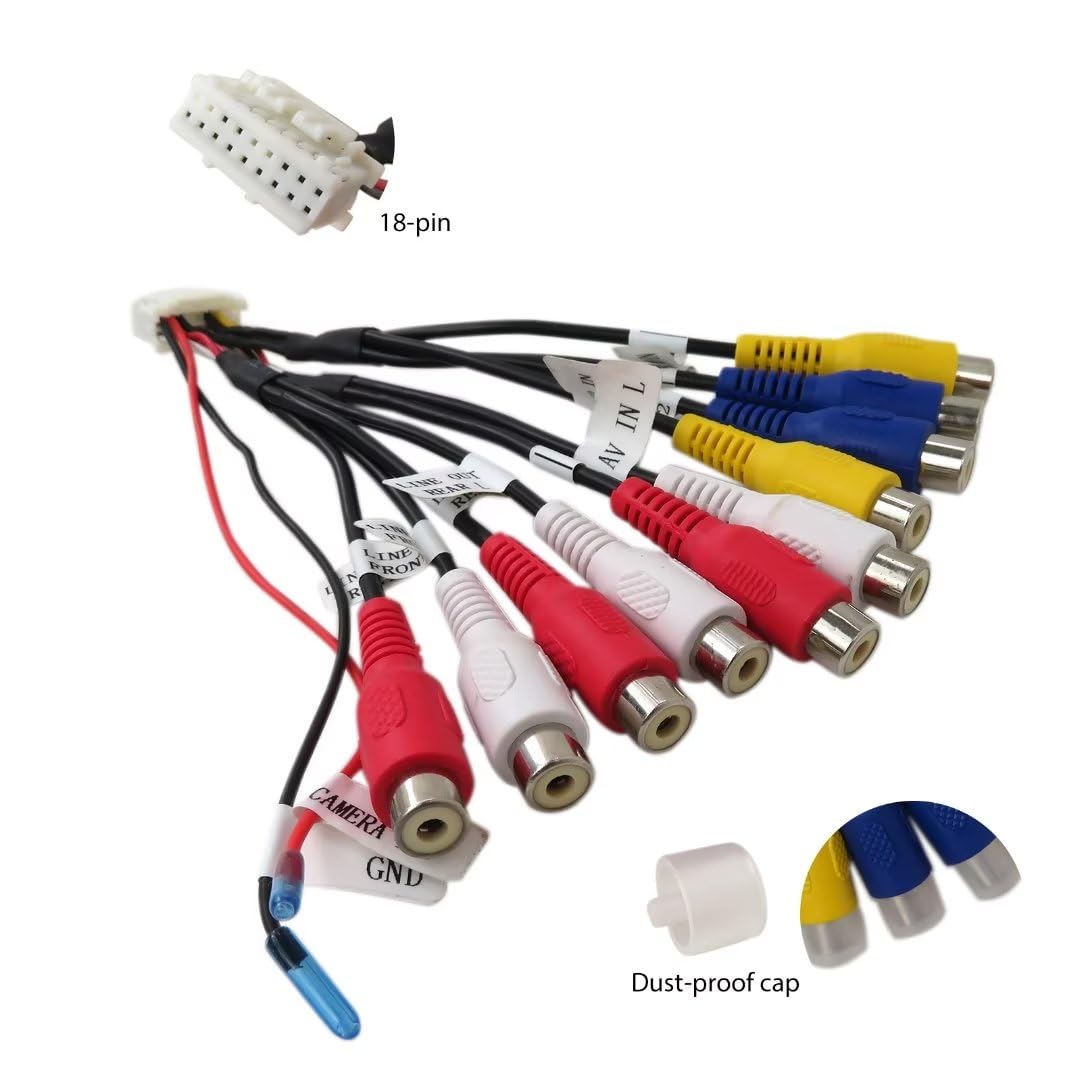 Dual XDCPA10BT Cord Assembly Harness, 18 Pin Connector Video AV Input Output Multicolored