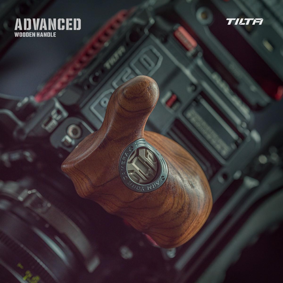 Tilta Advanced Left Side Wooden Handle (NATO Rail - Type VIII) | Black Walnut Wood & Aluminum Alloy Build | Quick Release Button
