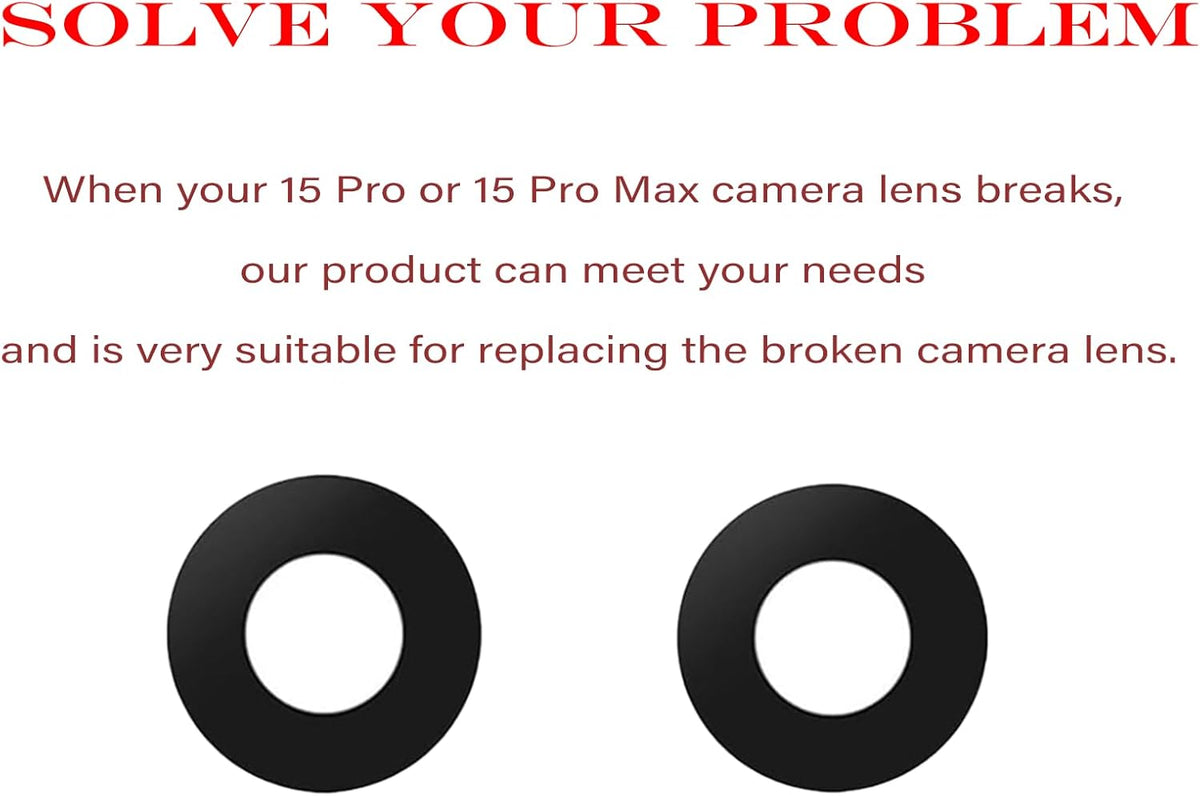 3pcs/Set Back Camera Lens Glass Replacement for iPhone 15 Pro, 6.1inch with Pre-Installed Adhesive + Repair Tool Kit