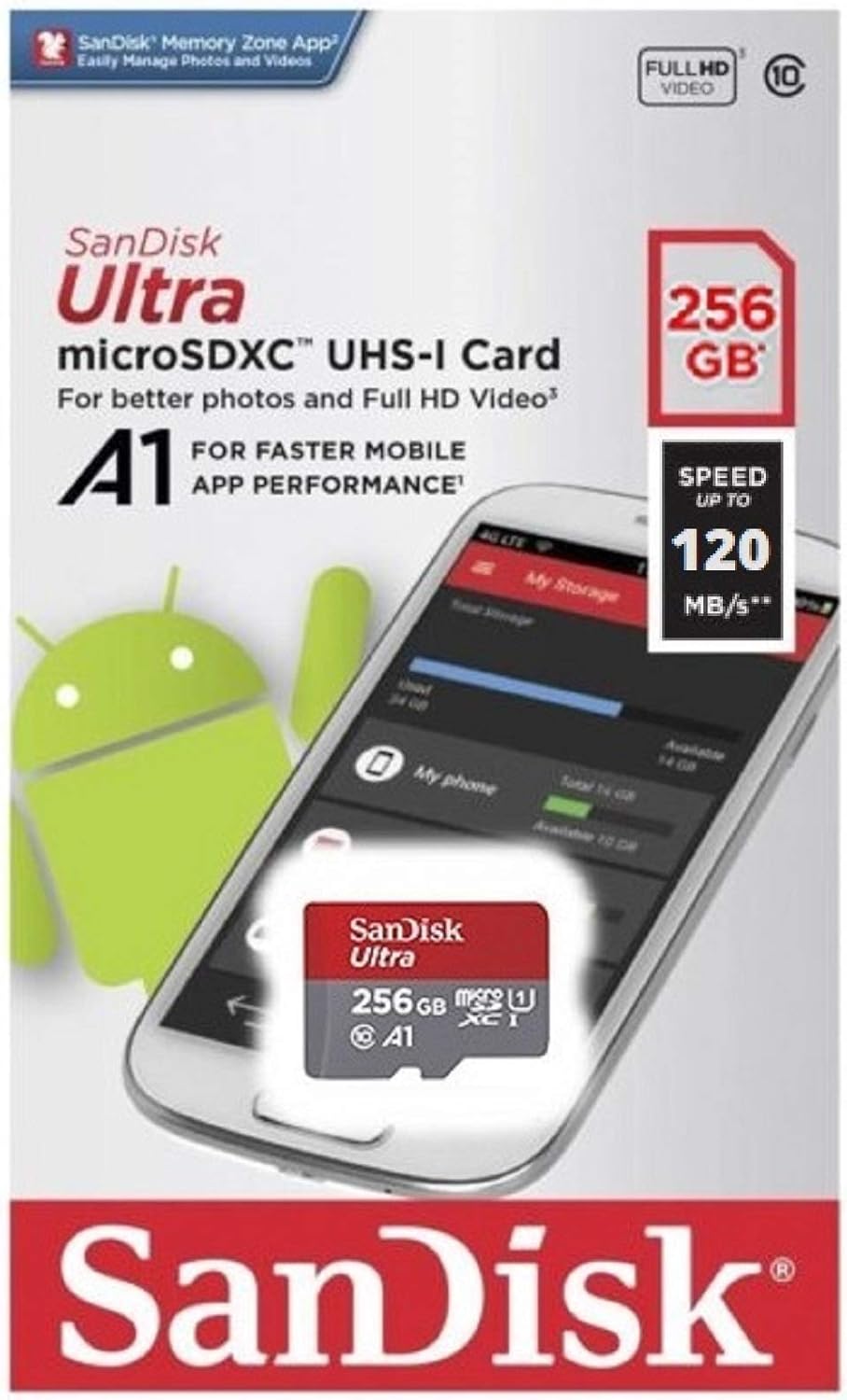 SanDisk 256GB UHS-I Ultra Micro SD Card for LG Phone, Compatible with LG Velvet 5G, K92 5G, V60 ThinQ 5G Bundle