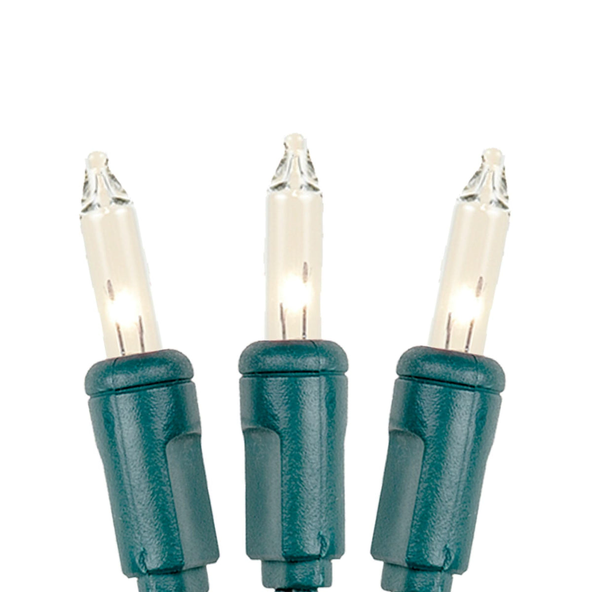 Novelty Lights 22 Feet 100 Bulbs Traditional Incandescent Mini Lights, Clear on Green Wire with 2.5" Spacing, Commercial Grade and UL Listed