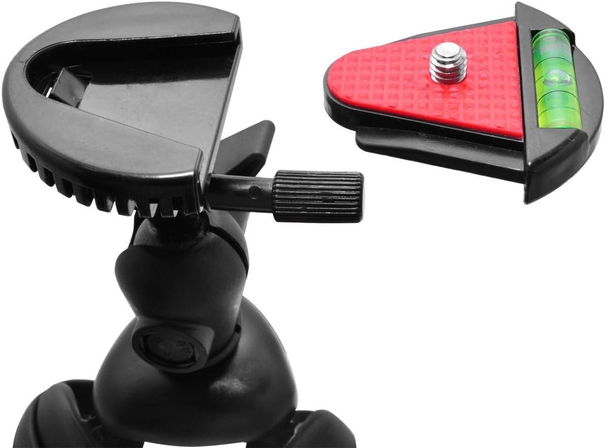 12" Inch Tripod with Flexible Spider Disc Legs, Quick Release Plate, Bubble Level for All Cameras + eCostConnection