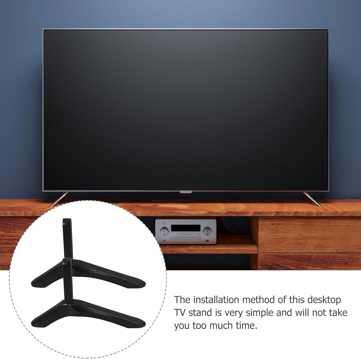 HOMSFOU Universal TV Stand Bracket with Screws, Tabletop TV Riser Base Support for Flat Screen Televisions, Sturdy